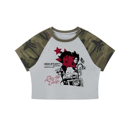 Gold Cup Girls Motorcycle Club Cropped Tee